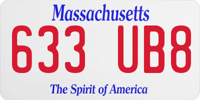 MA license plate 633UB8