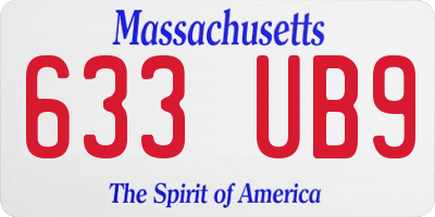 MA license plate 633UB9