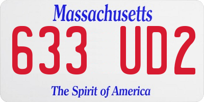 MA license plate 633UD2