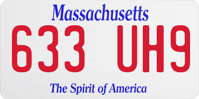 MA license plate 633UH9