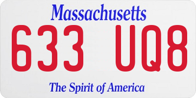 MA license plate 633UQ8