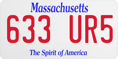 MA license plate 633UR5