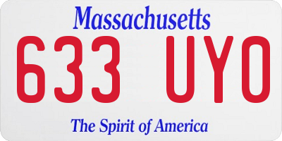 MA license plate 633UY0