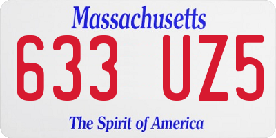 MA license plate 633UZ5