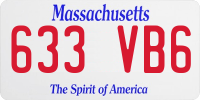 MA license plate 633VB6