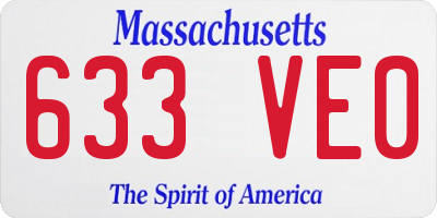 MA license plate 633VE0