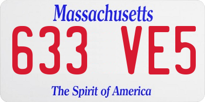 MA license plate 633VE5