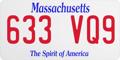 MA license plate 633VQ9