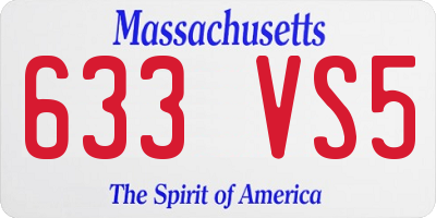 MA license plate 633VS5