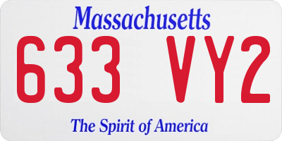 MA license plate 633VY2