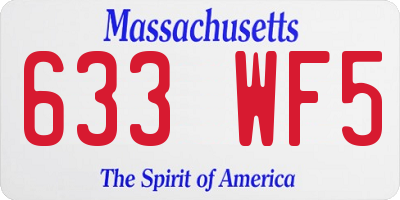MA license plate 633WF5