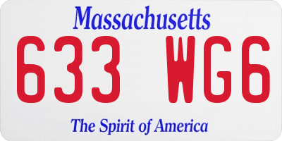 MA license plate 633WG6