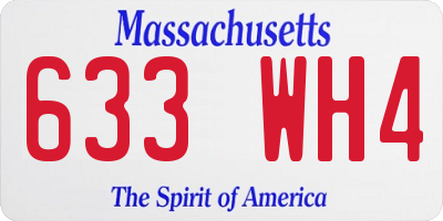 MA license plate 633WH4