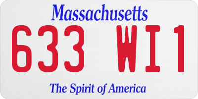 MA license plate 633WI1