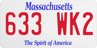 MA license plate 633WK2