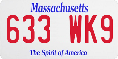 MA license plate 633WK9