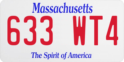 MA license plate 633WT4