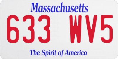 MA license plate 633WV5