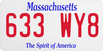 MA license plate 633WY8