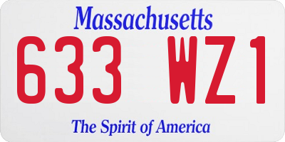 MA license plate 633WZ1