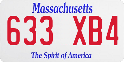 MA license plate 633XB4