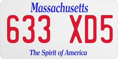 MA license plate 633XD5