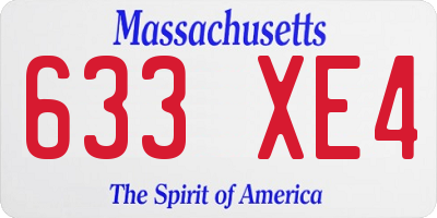 MA license plate 633XE4