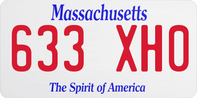 MA license plate 633XH0