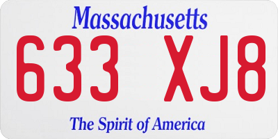 MA license plate 633XJ8