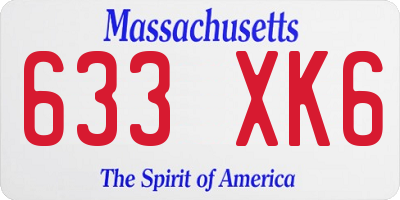 MA license plate 633XK6