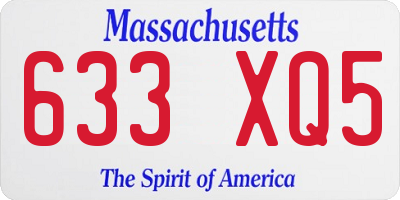 MA license plate 633XQ5