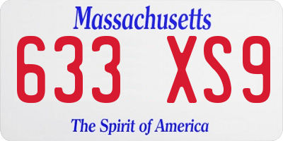 MA license plate 633XS9