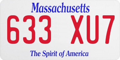 MA license plate 633XU7