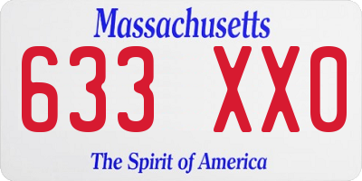MA license plate 633XX0