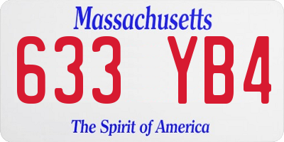 MA license plate 633YB4