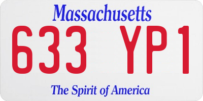 MA license plate 633YP1