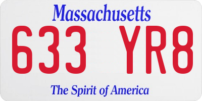 MA license plate 633YR8