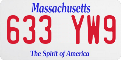 MA license plate 633YW9