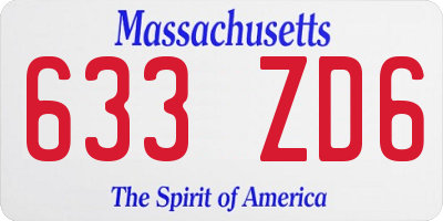 MA license plate 633ZD6