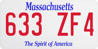 MA license plate 633ZF4