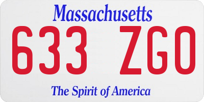 MA license plate 633ZG0