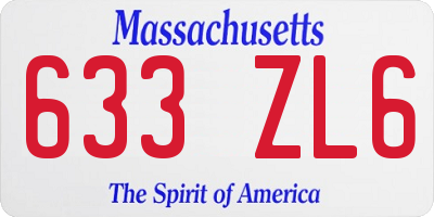 MA license plate 633ZL6