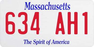 MA license plate 634AH1