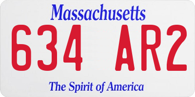 MA license plate 634AR2