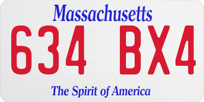 MA license plate 634BX4