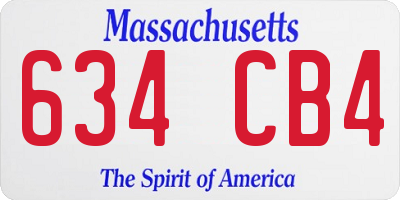 MA license plate 634CB4