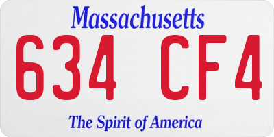 MA license plate 634CF4