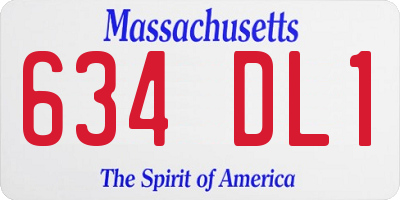 MA license plate 634DL1