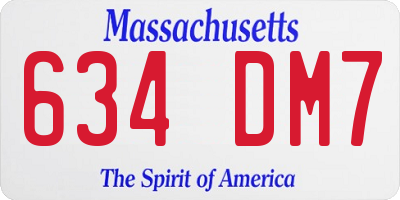 MA license plate 634DM7