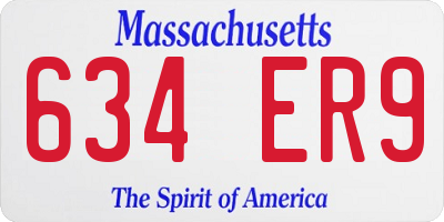 MA license plate 634ER9